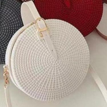 Imagem de Bolsa Redonda Feminina De Silicone Ombro E Tira Colo - Kingleen, Branc