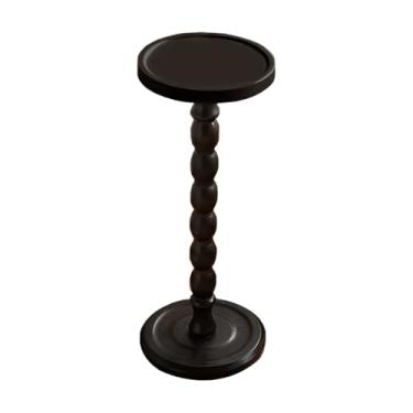 Imagem de Homcity Mesa lateral, mesa de canto pequena, mesa de bebida para pequenos espaços para sala de estar, cantos, lado do sofá, banheiro, (preto) (1, redondo)