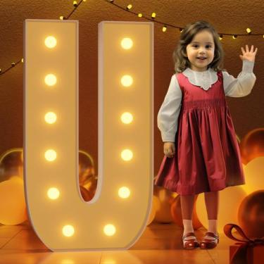 Imagem de Marquee Light Up Letters imprsv 4FT U para casamento no chá de bebê