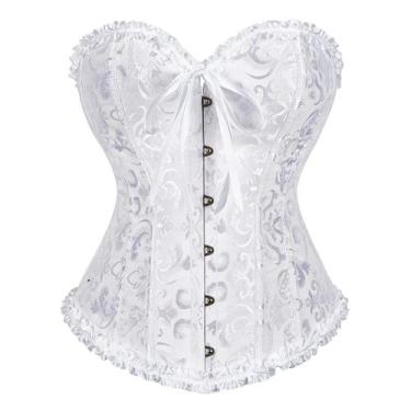 Imagem de Tops de espartilho SZIVYSHI Bustier Shapewear Lingerie White XXS