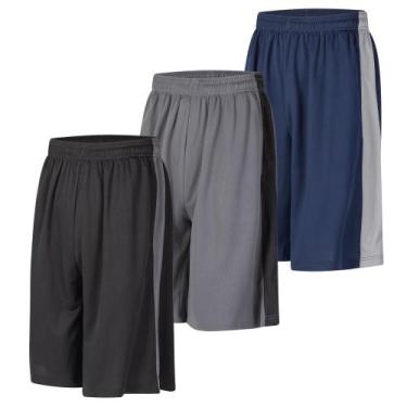 Imagem de Shorts esportivos LukBerd, pacote com 3, masculinos, longos, basquete 