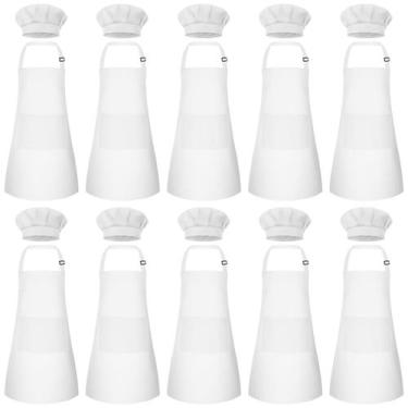 Imagem de Conjunto de avental e chapéu de chef para crianças Bouiexye 10 conjunt