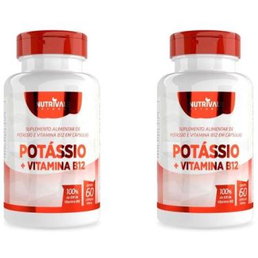 Imagem de Kit 2x Potássio + Vitamina B12 60 capsulas 600mg Nutrivale, Sem Sabor