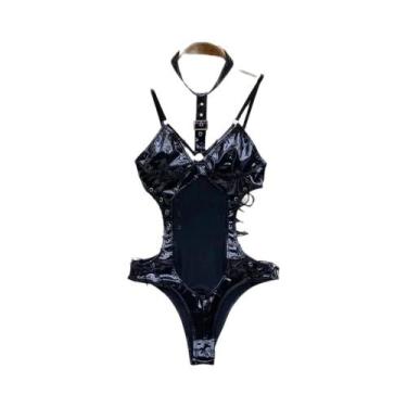 Imagem de Macacão Feminino Sem Mangas, Slim, Costas Descobertas, Saia Mini Pliss