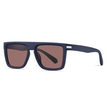 Imagem de HCPIHF Óculos de sol polarizados para dirigir, masculino, espelhado, com proteção UV400, feminino (azul, vermelho, marrom)