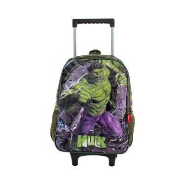Imagem de Mochila de Carrinho Verde Kids Hulk Force Luxcel, Verde, UN