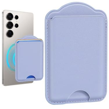 Imagem de Fjdcslwx Compatível com porta-cartão magnético Magsafe – carteira para celular série Galaxy S25, para iPhone 17/16/15/14/13/12 série para mulheres e homens para Apple Mag, ímã RFID compatível com 3