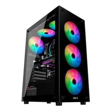 Imagem de Gabinete Gamer Hyrax HGB210, Mid Tower, ATX, Lateral e Frontal em Vidr