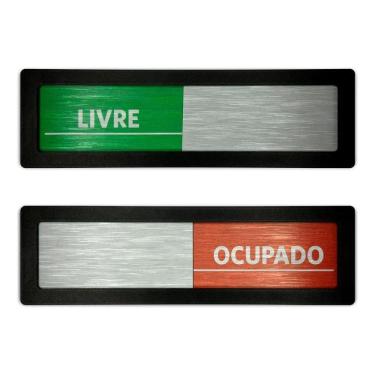 Imagem de 2X Placa Porta Livre Ocupado Sala Reunião Consultório 6X20Cm