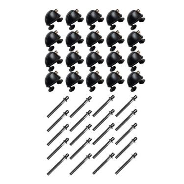 Imagem de Kit 20 Canoas Tom Caixa Preta 19.05 + 20 Parafuso 51X6Mm M6