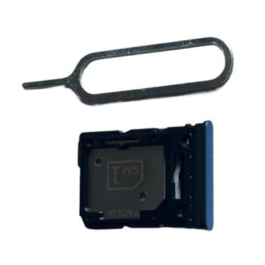 Imagem de zhxchzhi Suporte de bandeja de cartão SIM duplo OEM + pino compatível com Motorola Edge 60/Edge 60s/Edge 60 Fusion 5G peças azul