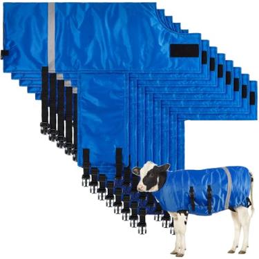Imagem de Dunzy 8 peças de cobertor de inverno para panturrilha, roupas quentes, impermeável, cobertor de aquecimento de panturrilha, jaqueta à prova de vento, casaco para proteger a barriga do bebê com vaca