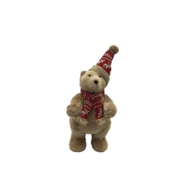 Imagem de Enfeite Natalino Urso Gorro Xadrez VM