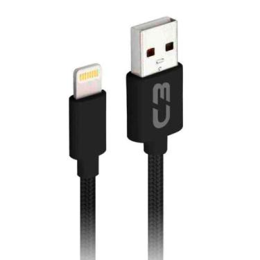 Imagem de Cabo Lightning para USB  - 2 Metros - Preto - C3Tech CB-L21BK C3PLUS -