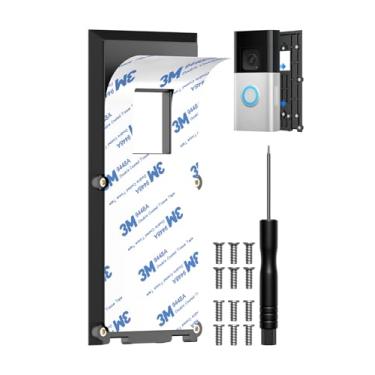 Imagem de Suporte de campainha de anel sem perfuração - Suporte de porta adesivo compatível com campainha de vídeo 1/2/3/3 Plus/4/(versão 2020) sem fio, acessórios de suporte de placa de montagem para casas e