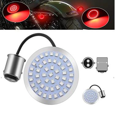 Imagem de 1157 Luzes de LED dianteiras traseiras de seta, luzes de painel de seta de 5 cm, compatíveis com Harley Softail Dyna Sportster Touring IronFLHX-Street Glide.Vermelho/Vermelho. (pacote com 2)
