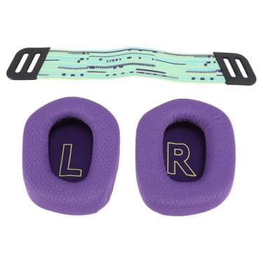Imagem de Sanpyl Protetores de ouvido de reposição com tiras para faixa de cabeça, para fone de ouvido sem fio G733 Fone de ouvido para jogos com fio G335 (Violeta)