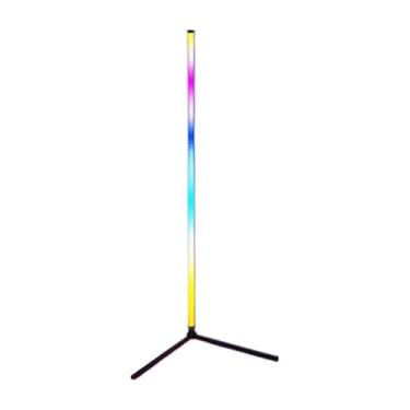 Imagem de Luminária de Chão LED RGBW Inteligente com Controle por App e Controle Remoto – Iluminação Moderna para Sala, Quarto e Setup Gamer