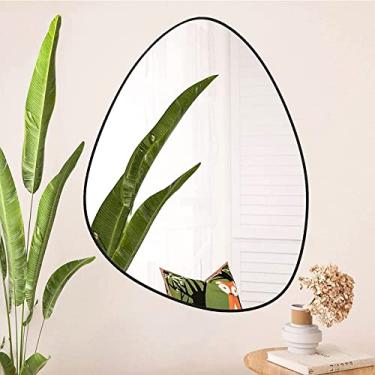 Imagem de Espelho de casa de banho montado na parede espelho de parede em forma de lágrima, espelho de casa de banho sem moldura espelho de toucador, espelho decoração assimétrica, espelho em forma de lágrima