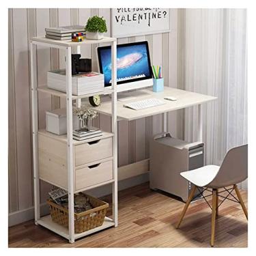 Imagem de AKALNNB Mesa de PC Mesa de Computador Mesa de Casa Estante Combinação Simples Mesa de Armazenamento Mesa Moderna Escrita Estudante Mesa de Canto Secretárias de Escritório (Cor: Madeira 120 cm