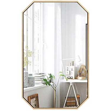 Imagem de Espelho decorativo de parede suspenso, espelho de parede premium espelho de parede moderno montado na parede sala de estar banheiro espelho decorativo vaidade HD corredor (39.9 cmx59.9 cm, 50.0