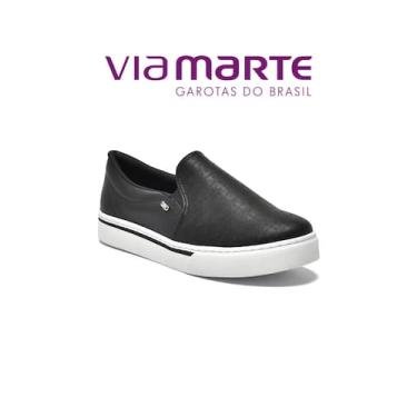 Imagem de Tênis Slip On Via Marte - Calce Fácil - Sola Baixa, Preto, 37
