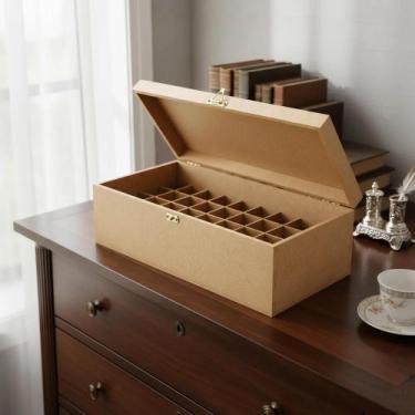 Imagem de Caixa porta esmalte batom óleo essencial mdf cru capacidade 36 unidade