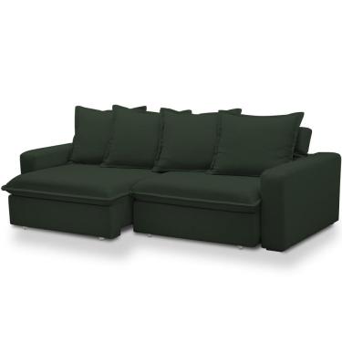 Imagem de Sofá Retrátil Reclinável Para Sala de Estar Living 235cm Vêneto F04 Veludo Verde - Lyam Decor