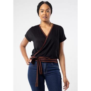 Imagem de Blusa Pau a Pique Transpassada Básica Preto