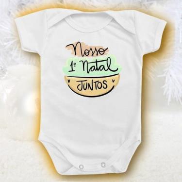 Imagem de Body Roupa De Bebê Natal Primeiro Juntos Festa Menino Menina - Borizin