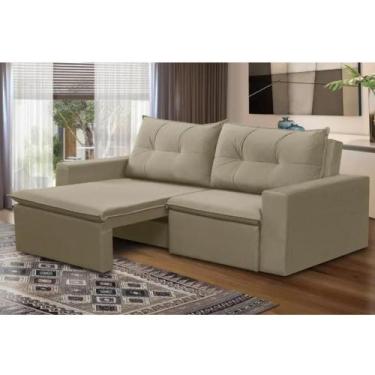 Imagem de Sofá Retrátil 2 Lugares 1,80m Londres Suede Mirra Decor, Bege