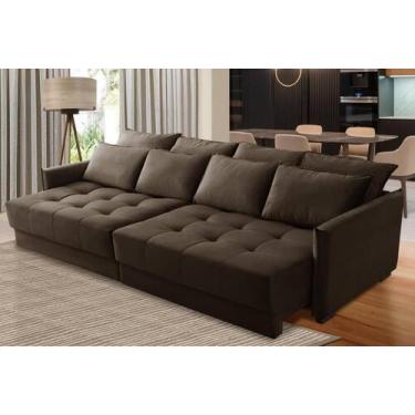 Imagem de Sofá Cama Retrátil e Reclinável 2,10m com Molas Cairo Veludo Mirra Dec
