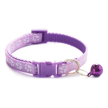 Imagem de Coleira Gato Cão Pet Com Pingente Sininho Ajustável - savioshop, P, RO