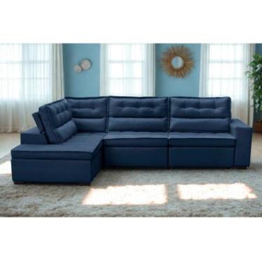 Imagem de Sofá de Canto Retrátil e Reclinável com Molas 3,40x2,00 Esq Viena Sued