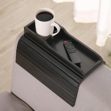 Imagem de Suporte para copos de sofá GEHE, bandeja de braço de bambu natural