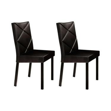 Imagem de Cadeira De Cozinha 1737 Kit 2 Un Preto/courino Preto - Carraro