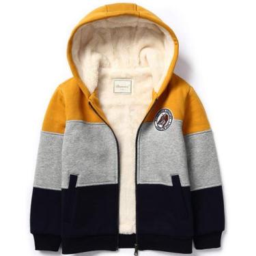 Imagem de Casaco Bumeex Baby Toddler Boy com capuz 2T amarelo