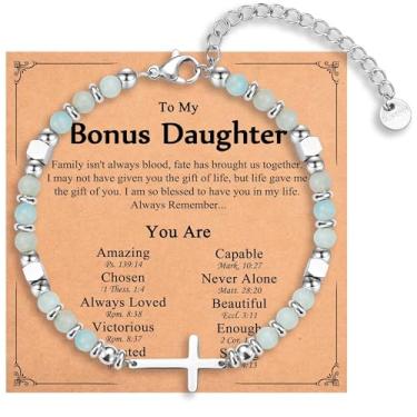 Imagem de IKIATY Pulseira de cruz religiosa para mulheres, meninas, presentes cristãos para filha, neta, irmã em Cristo, amiga, sobrinha, aniversário, Natal, Páscoa, Dia dos Namorados, Formatura, adjustable