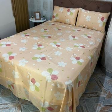 Imagem de Jogo Lençol Casal Padrão 3pçs Box 120 Fios Toque Aveludado(1-casal)