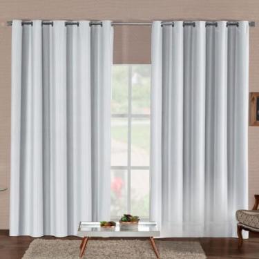 Imagem de Cortina Blackout Premium 1 Corta-Luz Para Sala E Quarto(GELO,4,00M x 2,80M)