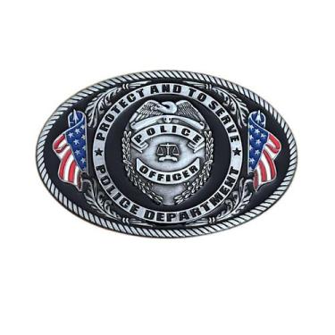 Imagem de Bandeira americana e distintivo da polícia com fivela de cinto - yiwei