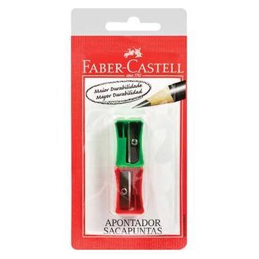 Imagem de Apontador Simples Faber-Castell Vermelho e Verde SM060100ZF - 2 Unidades