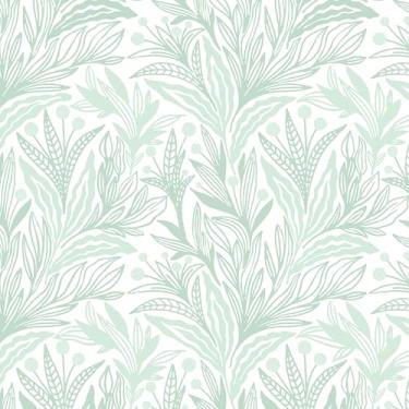 Imagem de Dimoon Papel de parede floral verde boho moderno de 137,8 x 17,3 pol