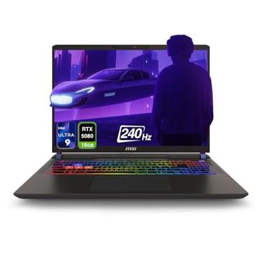 Imagem de MSI Vector 16 HX AI Gaming Laptop, Intel Ultra 9-275HX, 64 GB DDR5 RAM, 4 TB PCIe SSD, 16 polegadas WQXGA (2560 x 1600) 240 Hz, Nvidia G-Force RTX 5080, teclado RGB de 24 zonas, W11 Home, cinza cosmo