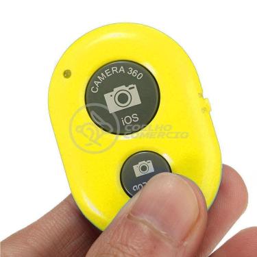 Imagem de Controle Remoto Disparador Foto Bluetooth Selfie Amarelo Nº5