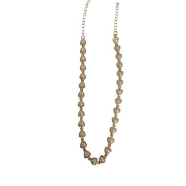 Imagem de Choker Coração em Pérola, Banhado a Ouro 18k, Colar Feminino Elegante