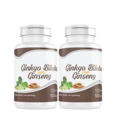 Imagem de Ginseng Ginkgo Biloba kit 2 Potes x 120 Cápsulas total 240 cápsulas - 