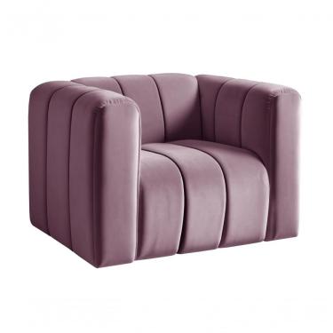 Imagem de Poltrona Mona Decorativa Confortável Moderna Sala De Estar - Veludo Roxo 380