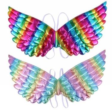 Imagem de Fantasia de princesa Unicorn Wings LUOZZY Rainbow para crianças x2