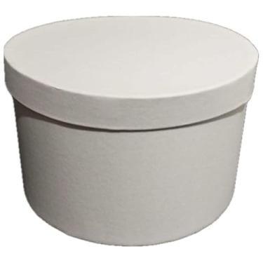 Imagem de Caixa de Presente Redonda Cartonada 17,5x14cm e 24x15cm ideal para presentes, doces, lembrancinhas celebrações elegantes e apresentação diferenciada(CREME,17,5X14)